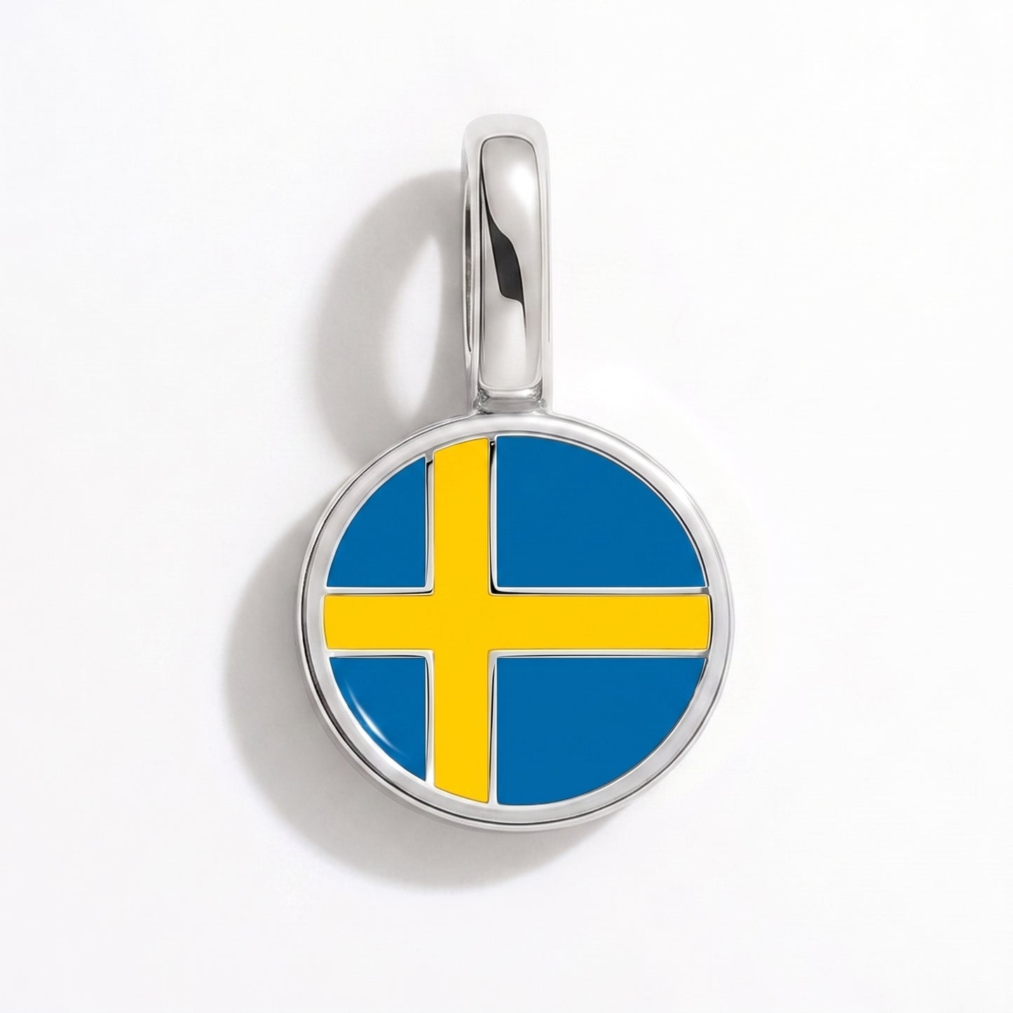 Charm vlag Zweden – rond zilver