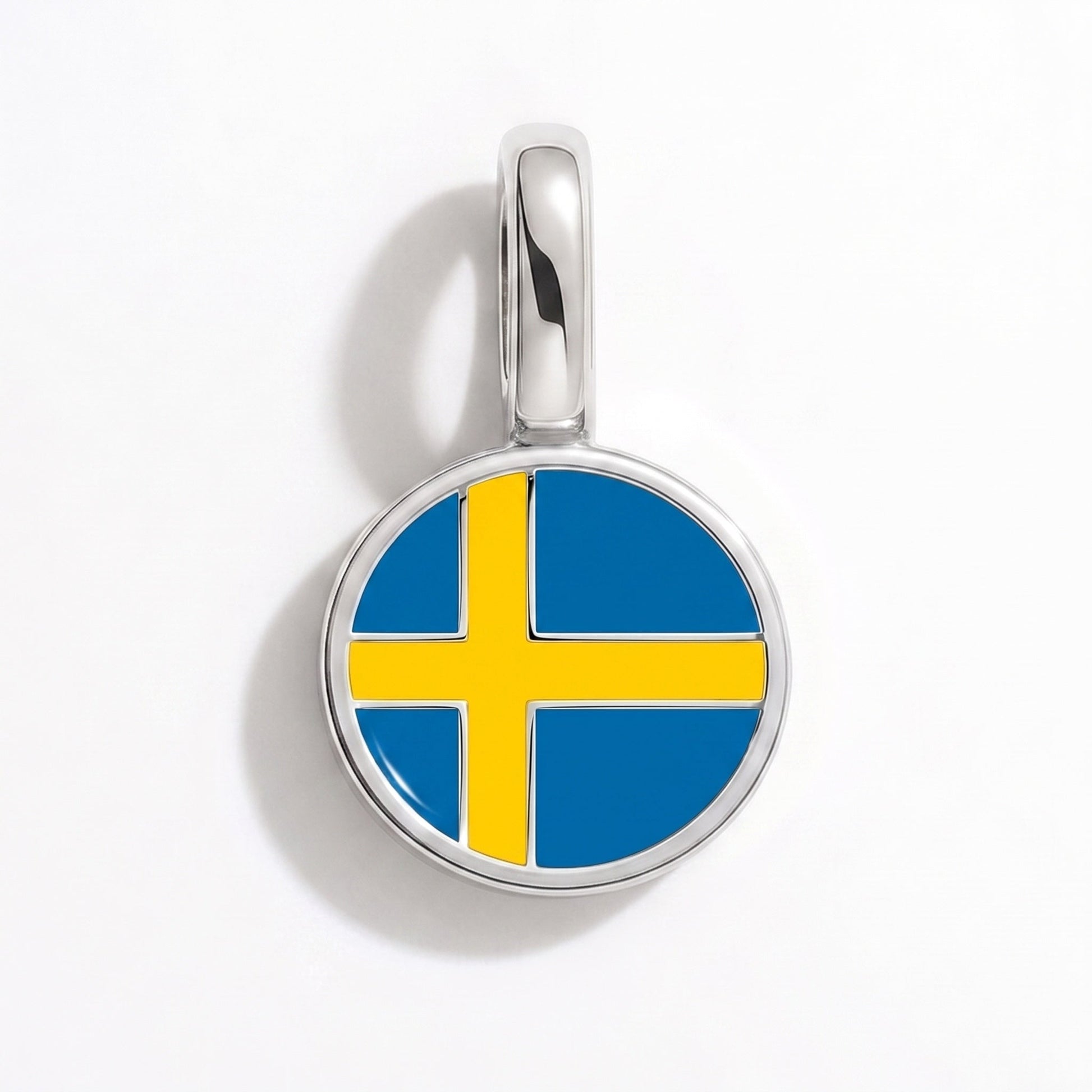 Charm vlag Zweden – rechthoekig zilver