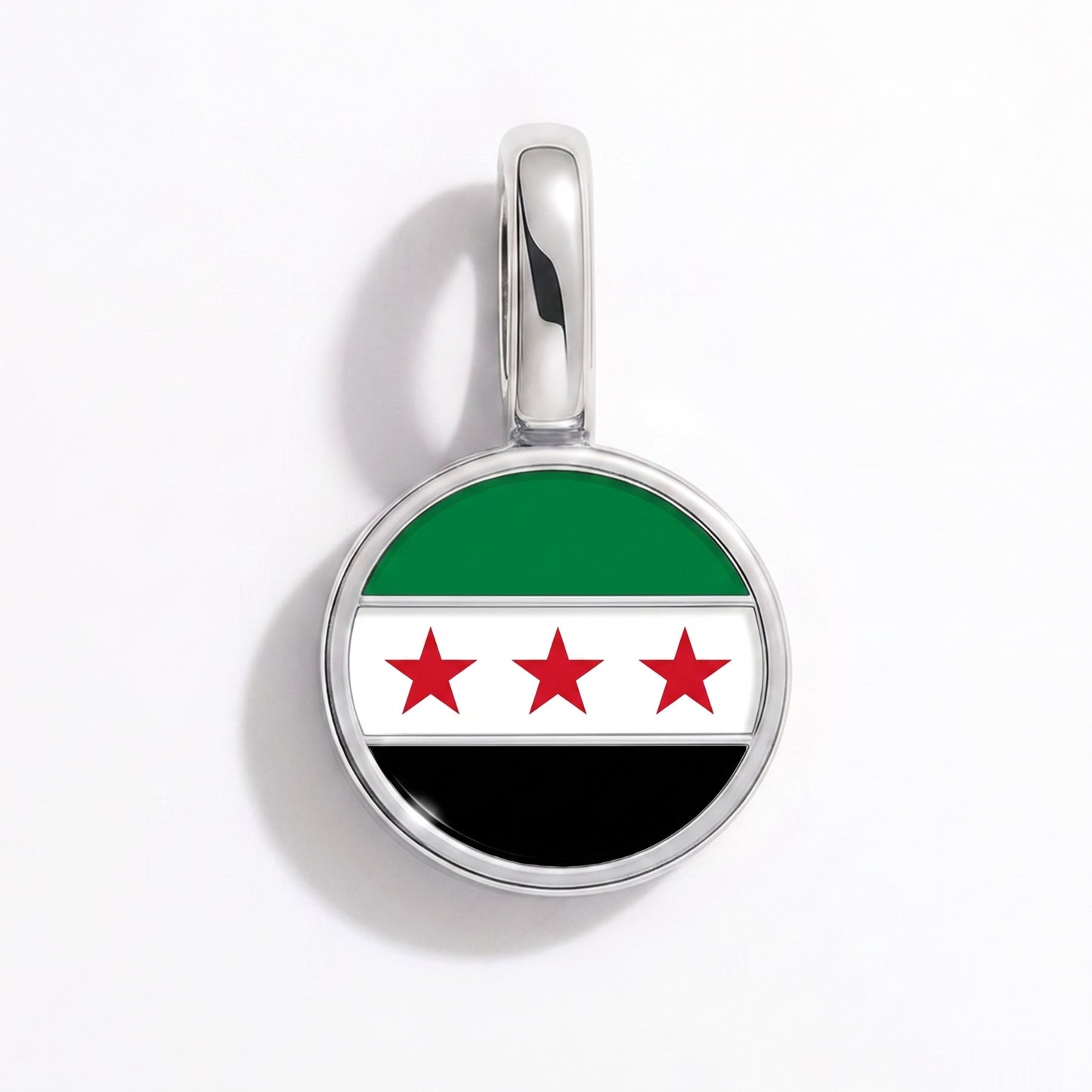 Charm vlag Syrië – rond zilver