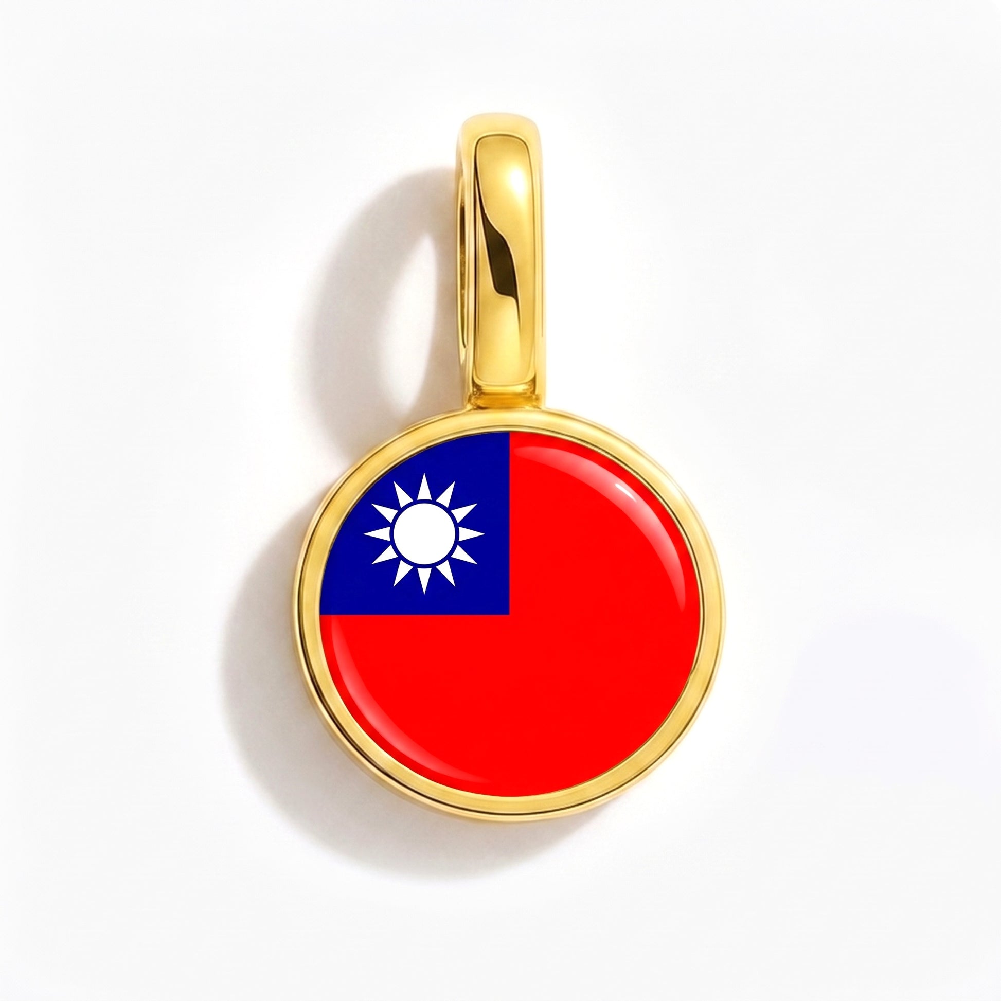 Charm vlag Taiwan – rond goud