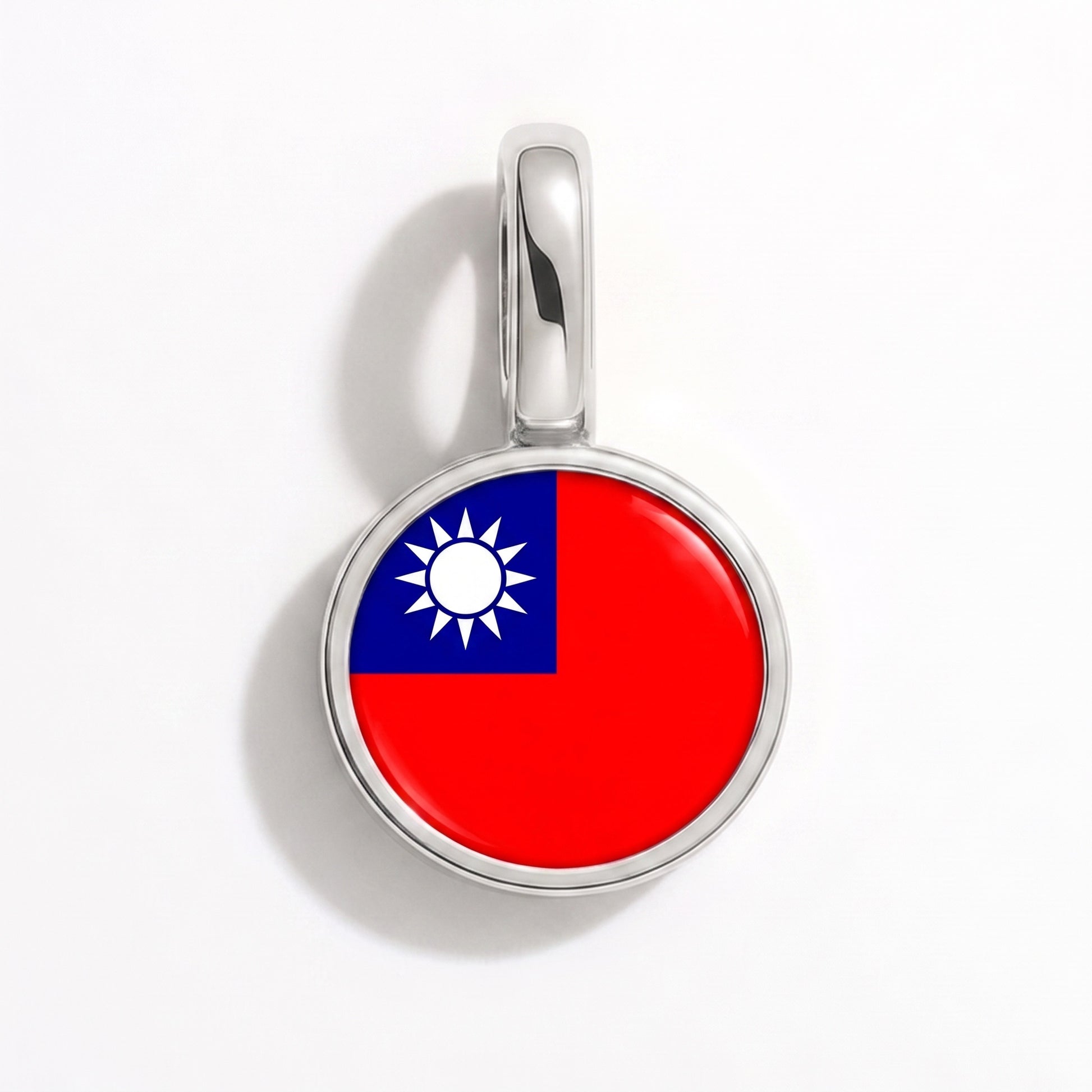 Charm vlag Taiwan – rond zilver