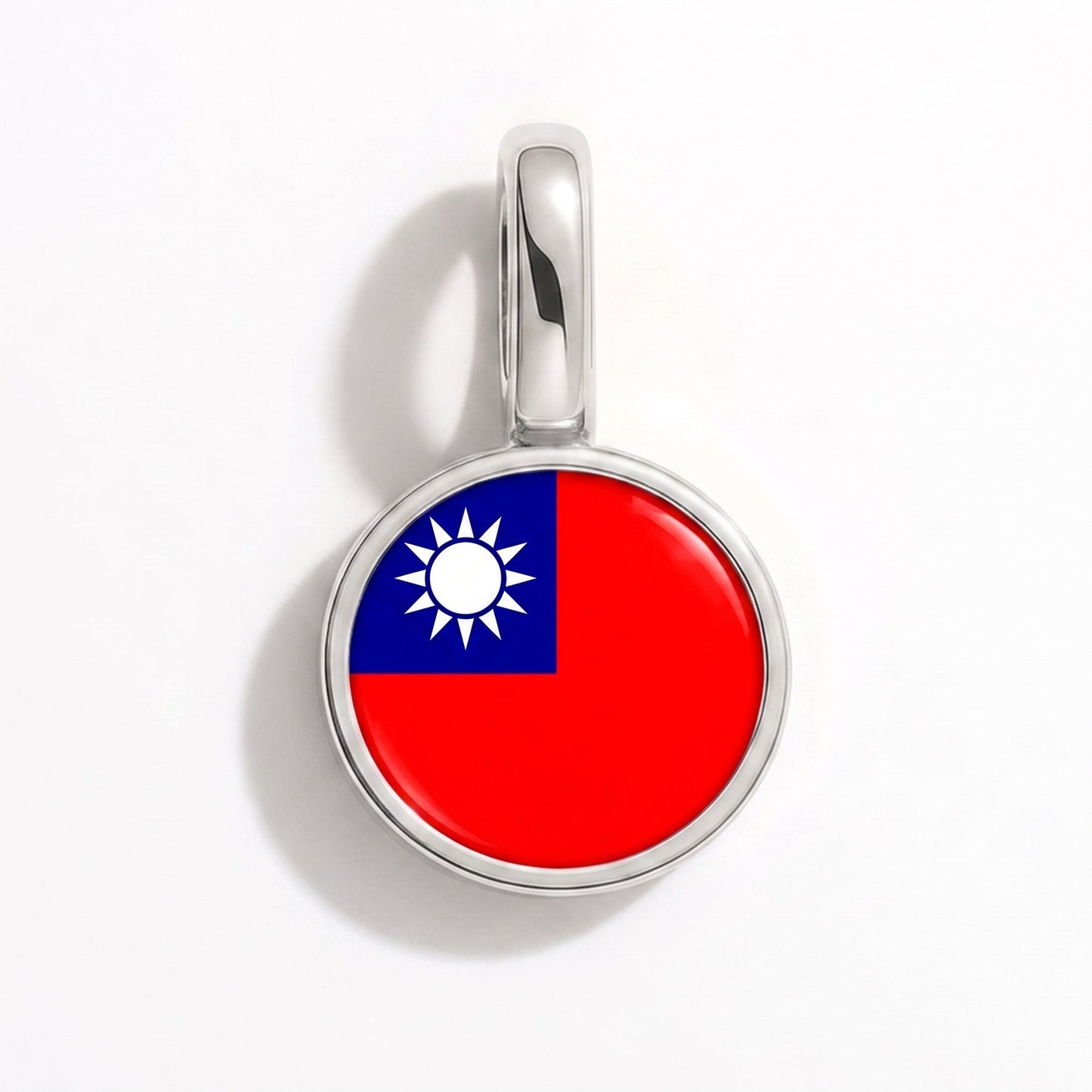 Charm vlag Taiwan – rechthoekig zilver