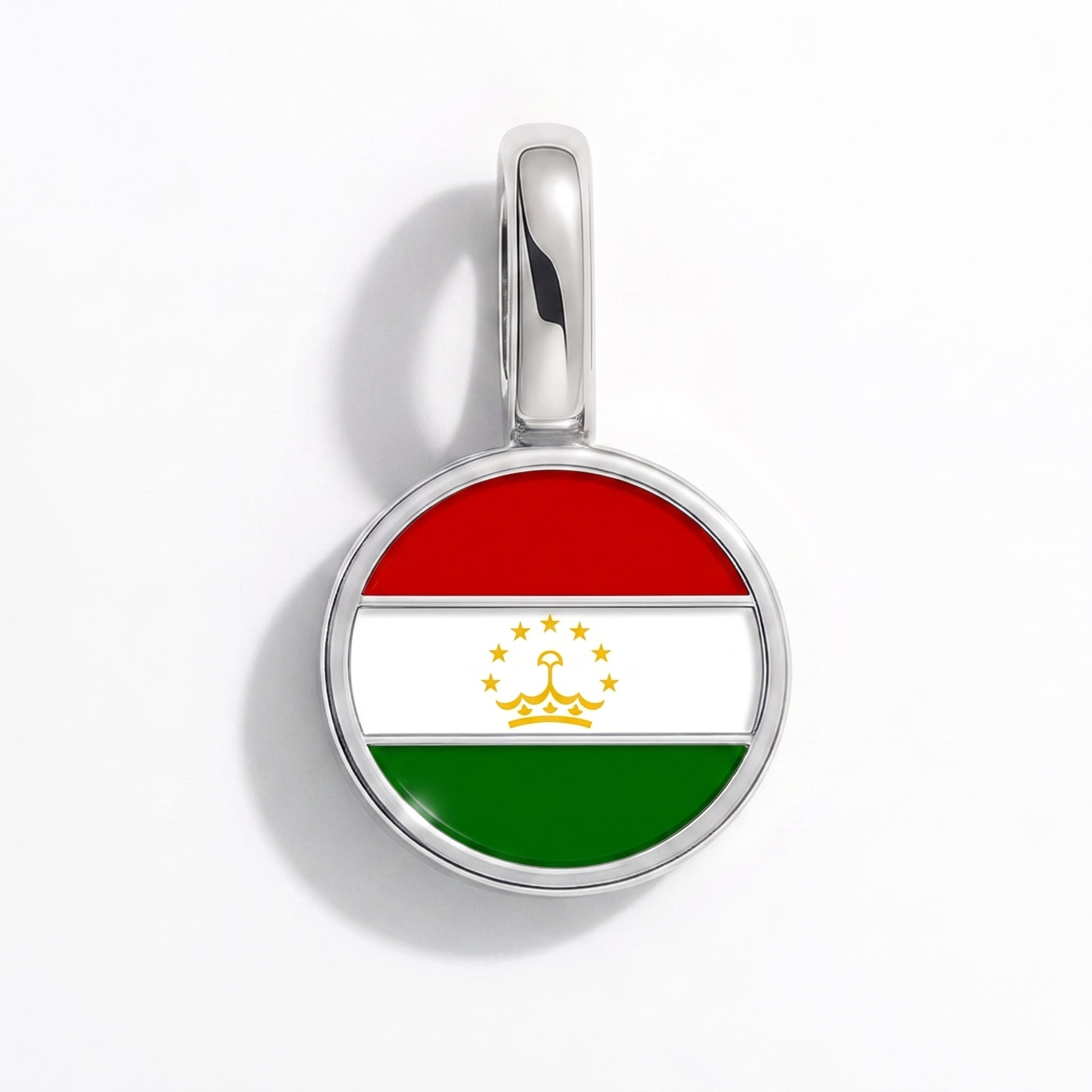 Charm vlag Tadzjikistan – rond zilver
