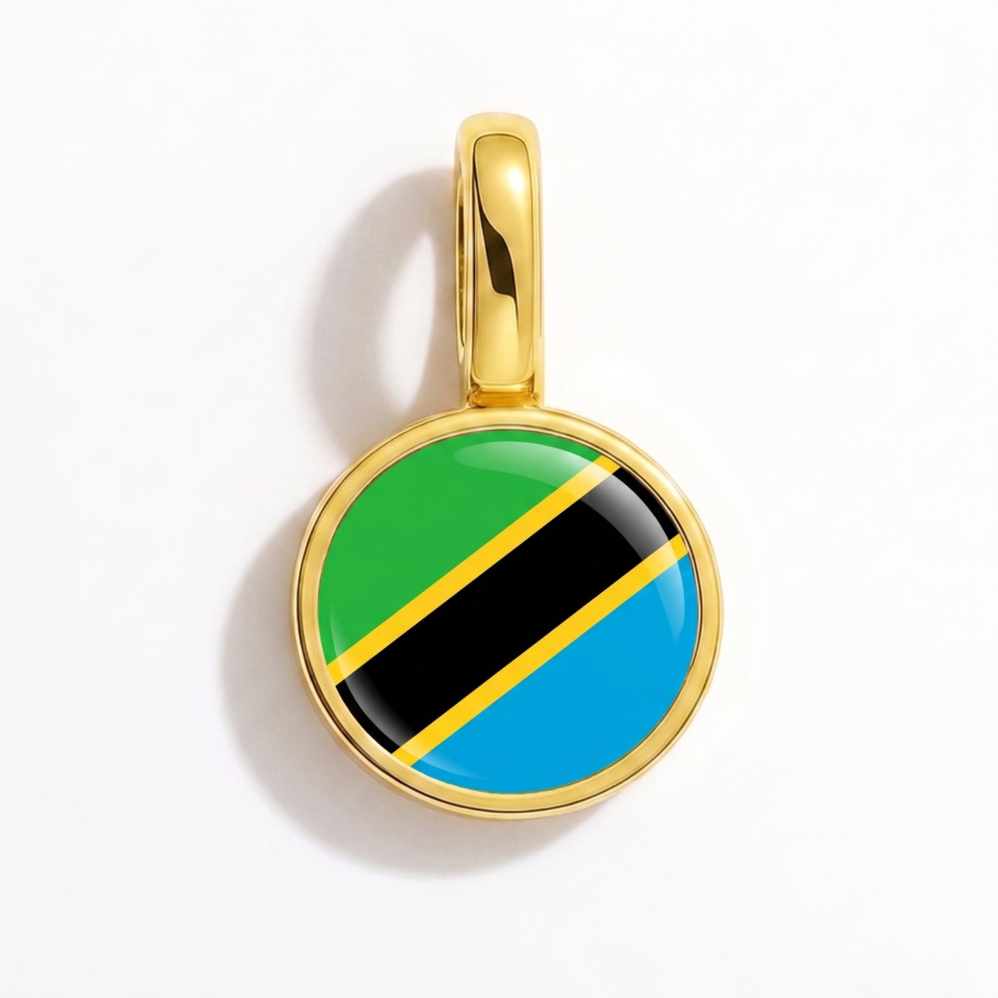 Charm vlag Tanzania – rond goud