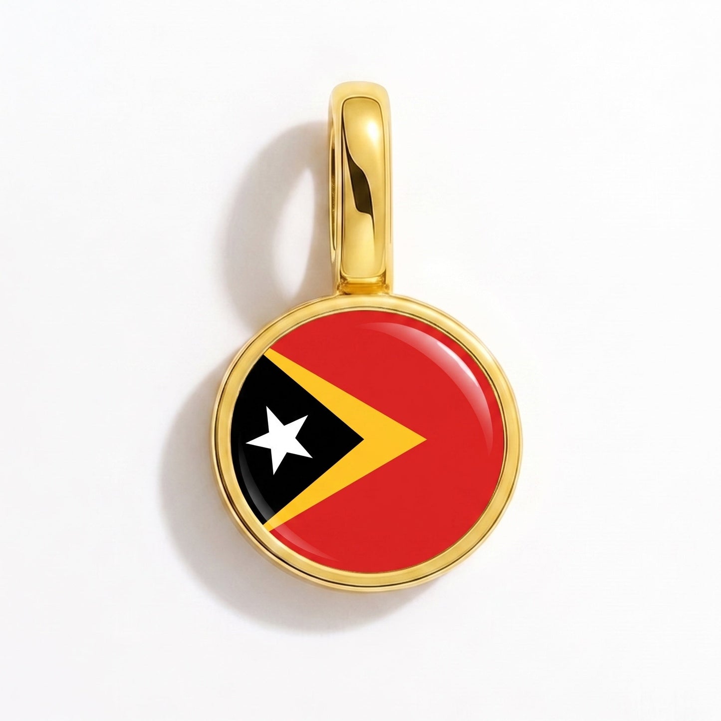 Charm vlag Oost-Timor – rechthoekig goud