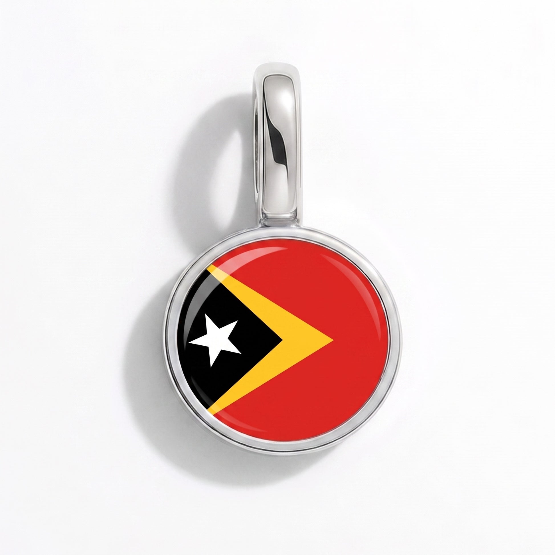 Charm vlag Oost-Timor – rond zilver
