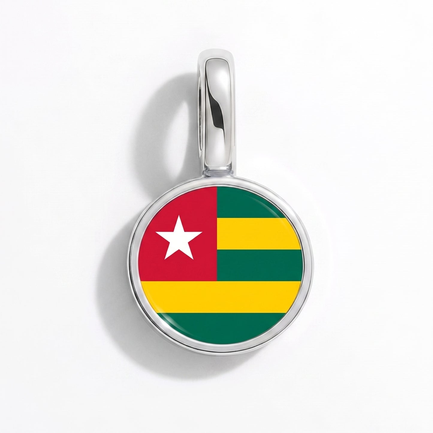 Charm vlag Togo – rond zilver