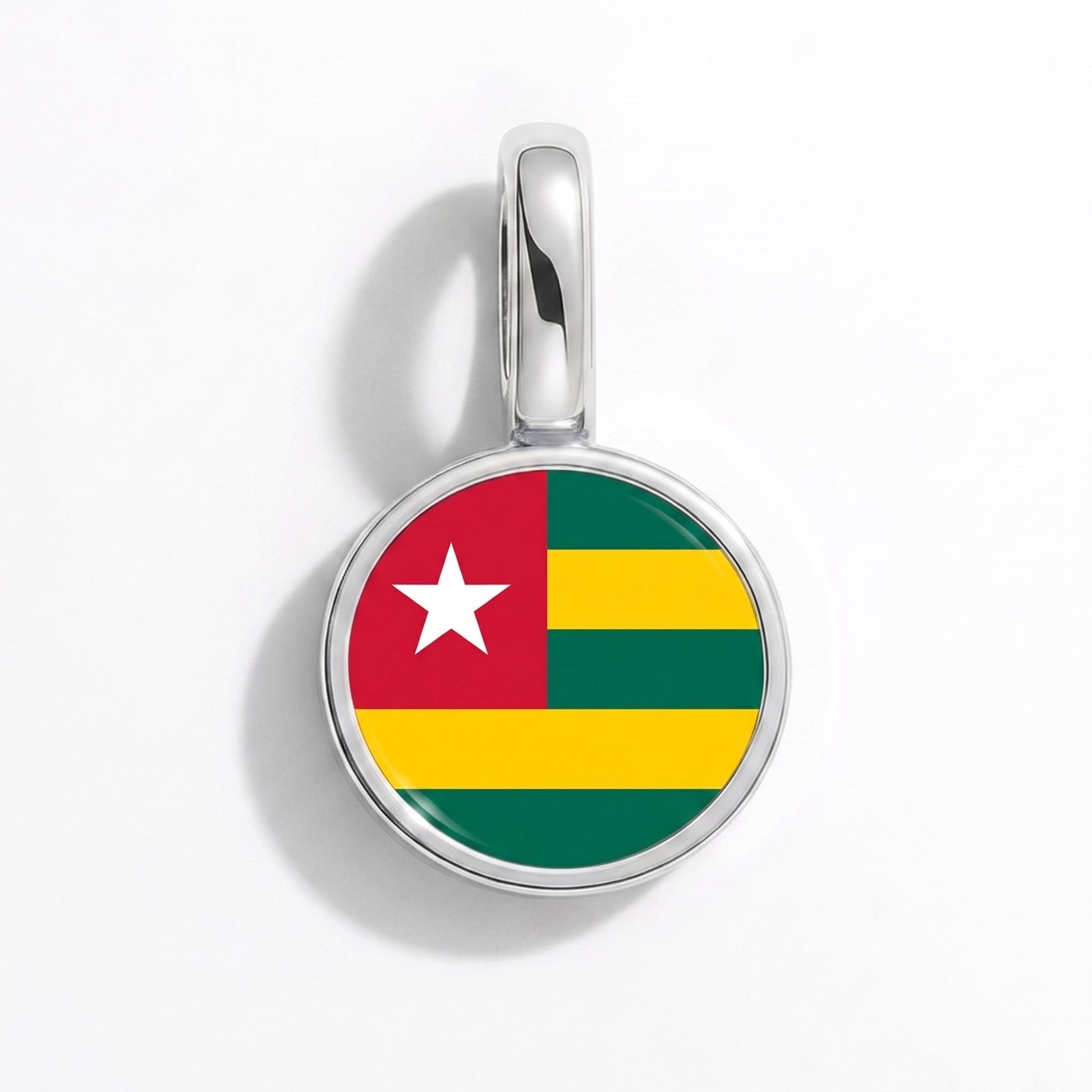 Charm vlag Togo – rechthoekig zilver