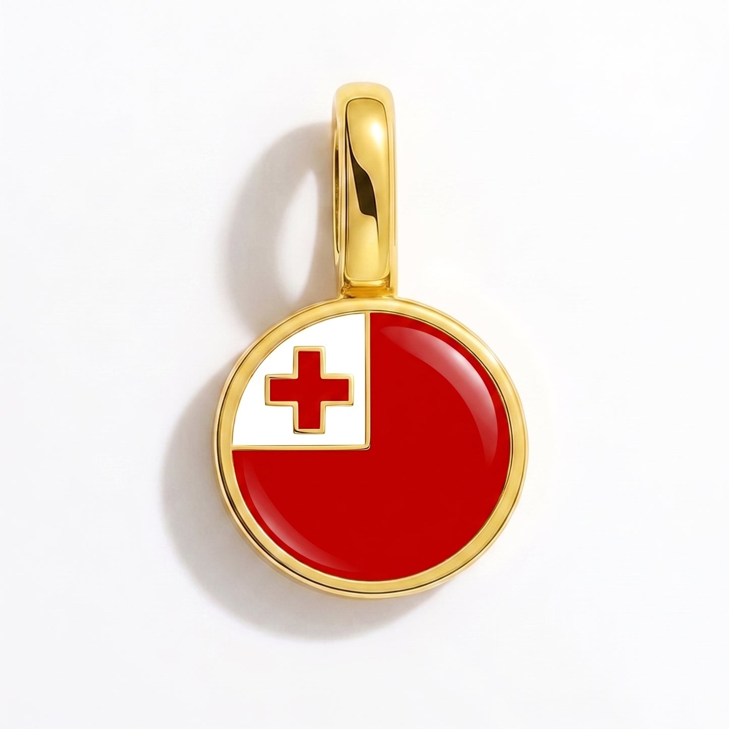Charm vlag Tonga – rond goud