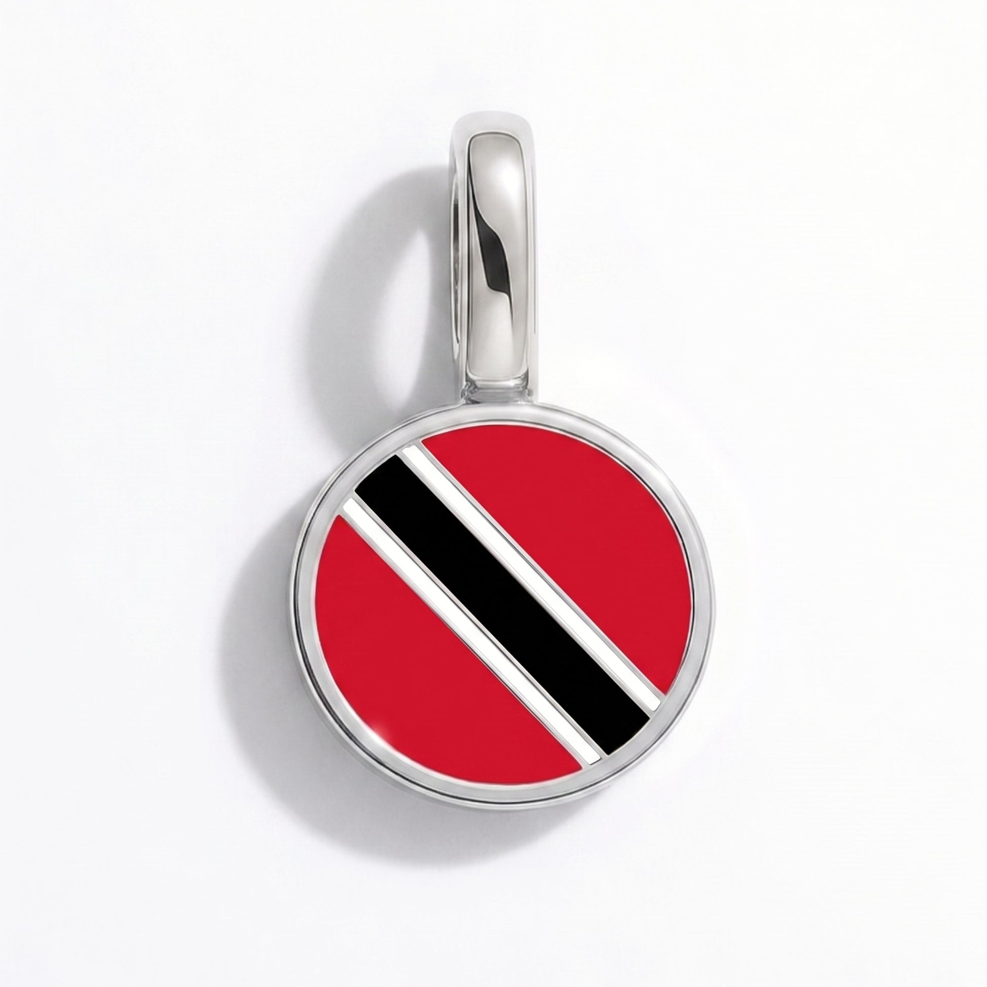 Charm vlag Trinidad en Tobago – rond zilver