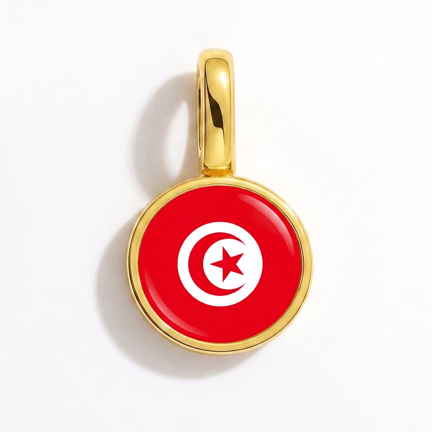 Charm vlag Tunesië – rond goud