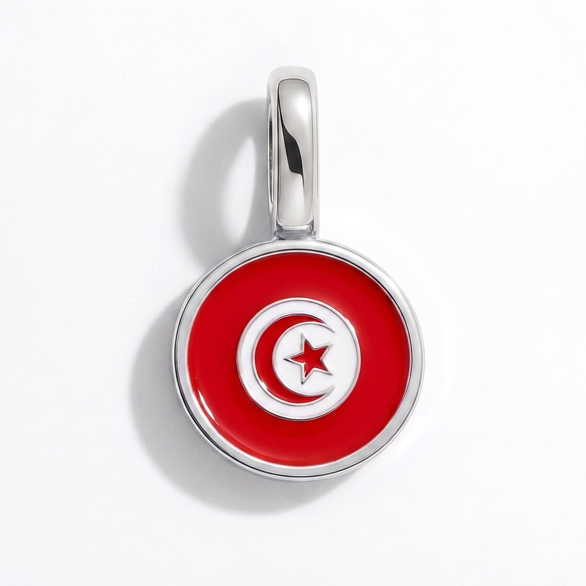 Charm vlag Tunesië – rechthoekig zilver