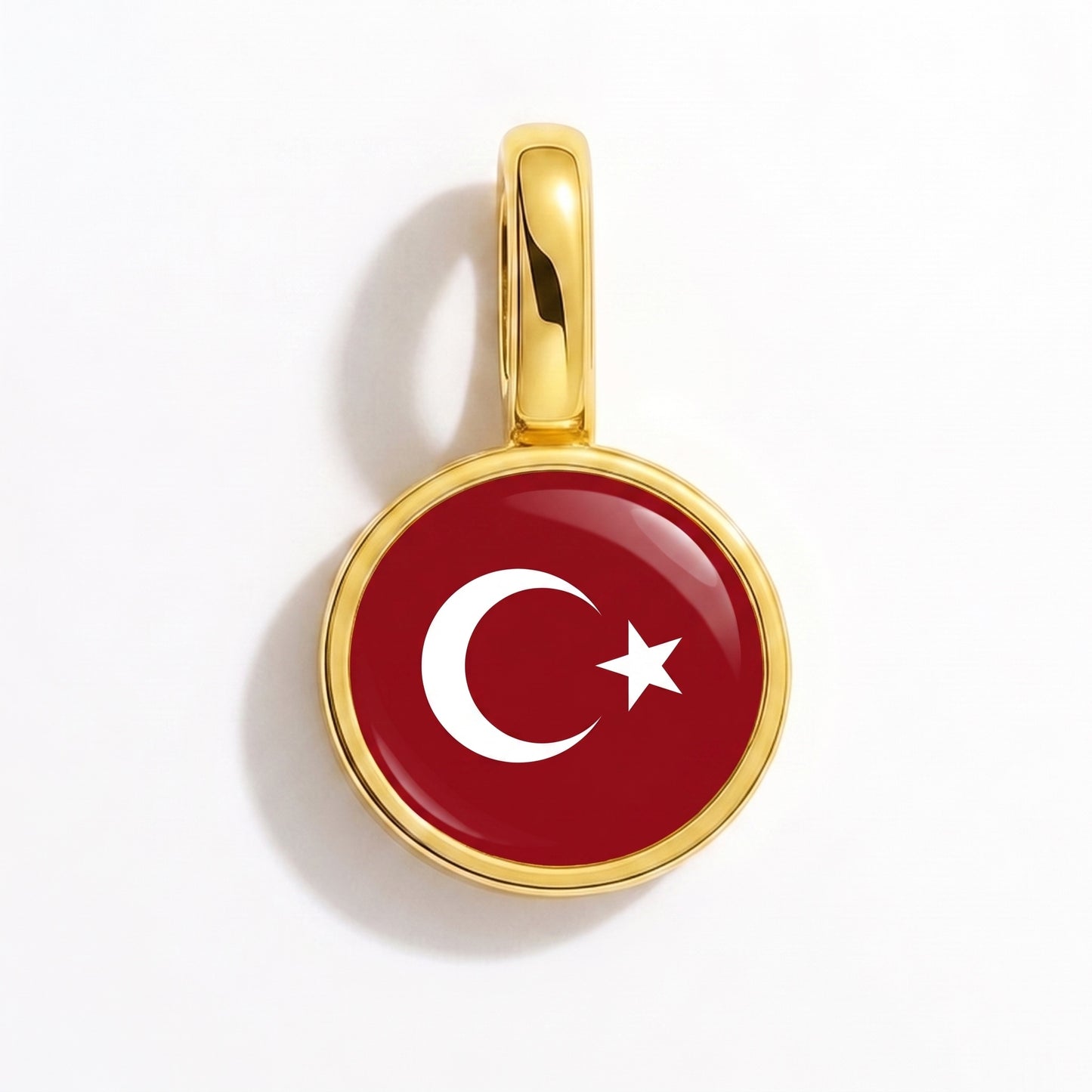 Charm vlag Turkije – rond goud