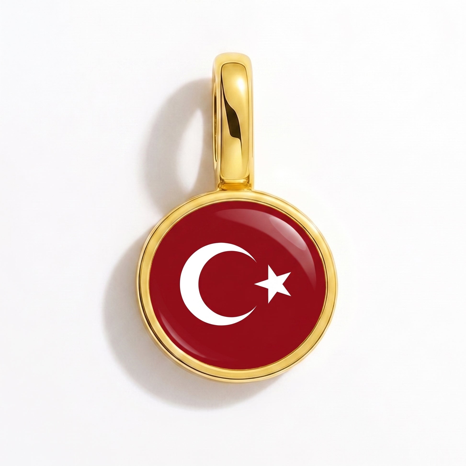 Charm vlag Turkije – rond goud