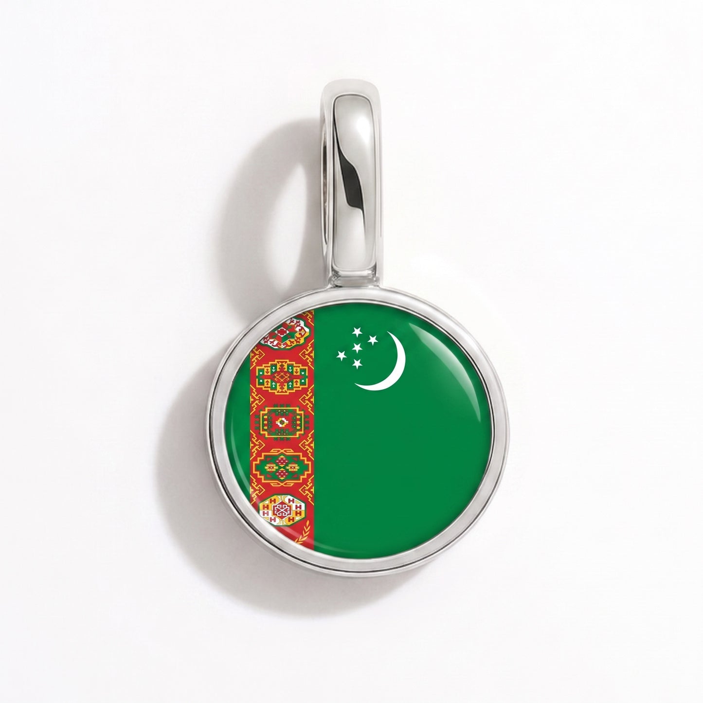 Charm vlag Turkmenistan – rond zilver