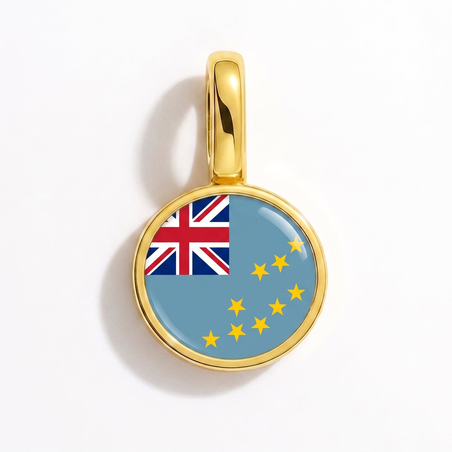 Charm vlag Tuvalu – rond goud