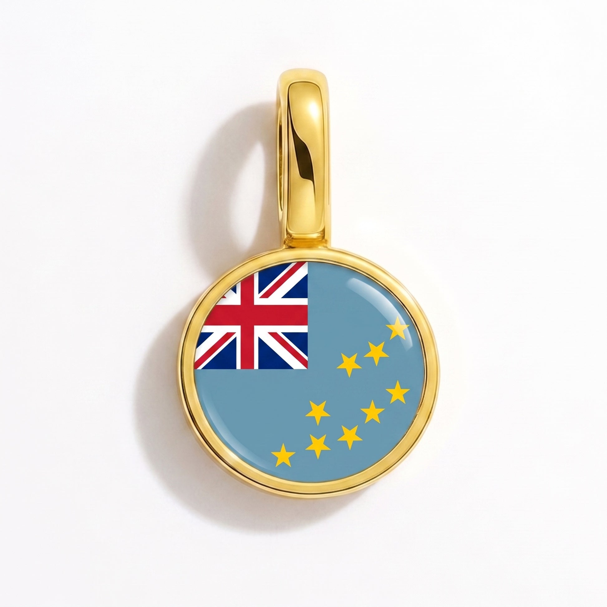 Charm vlag Tuvalu – rond goud