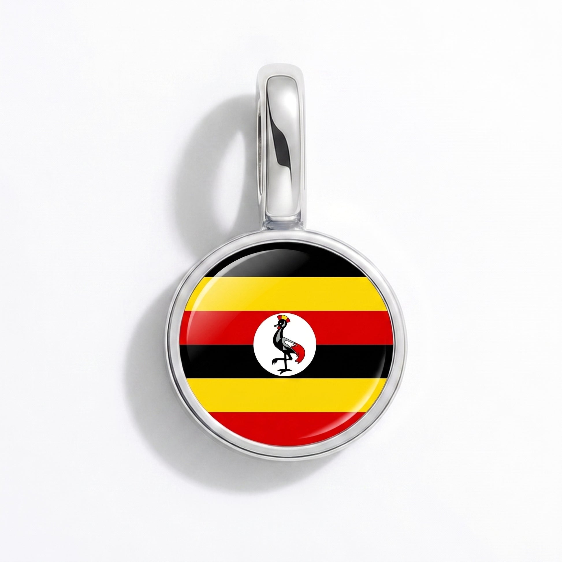 Charm vlag Oeganda – rond zilver