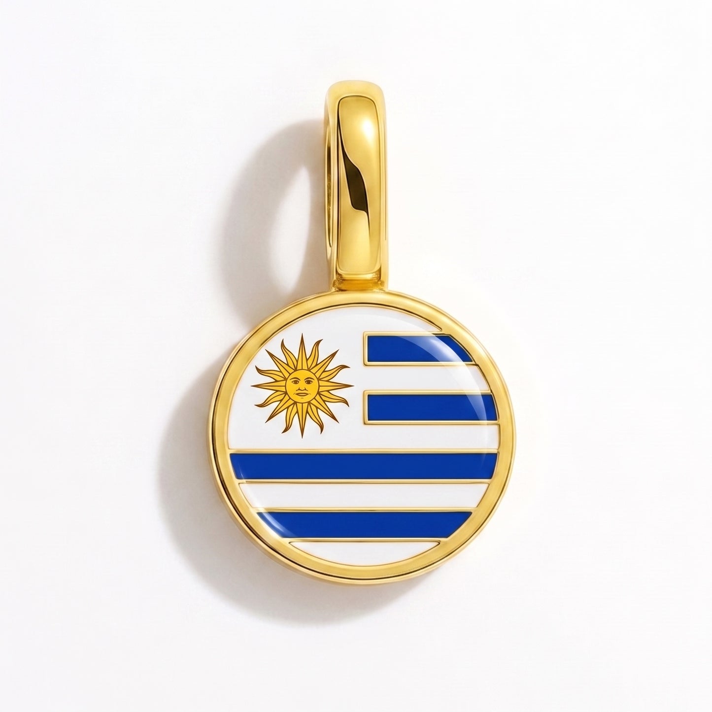 Charm vlag Uruguay – rond goud