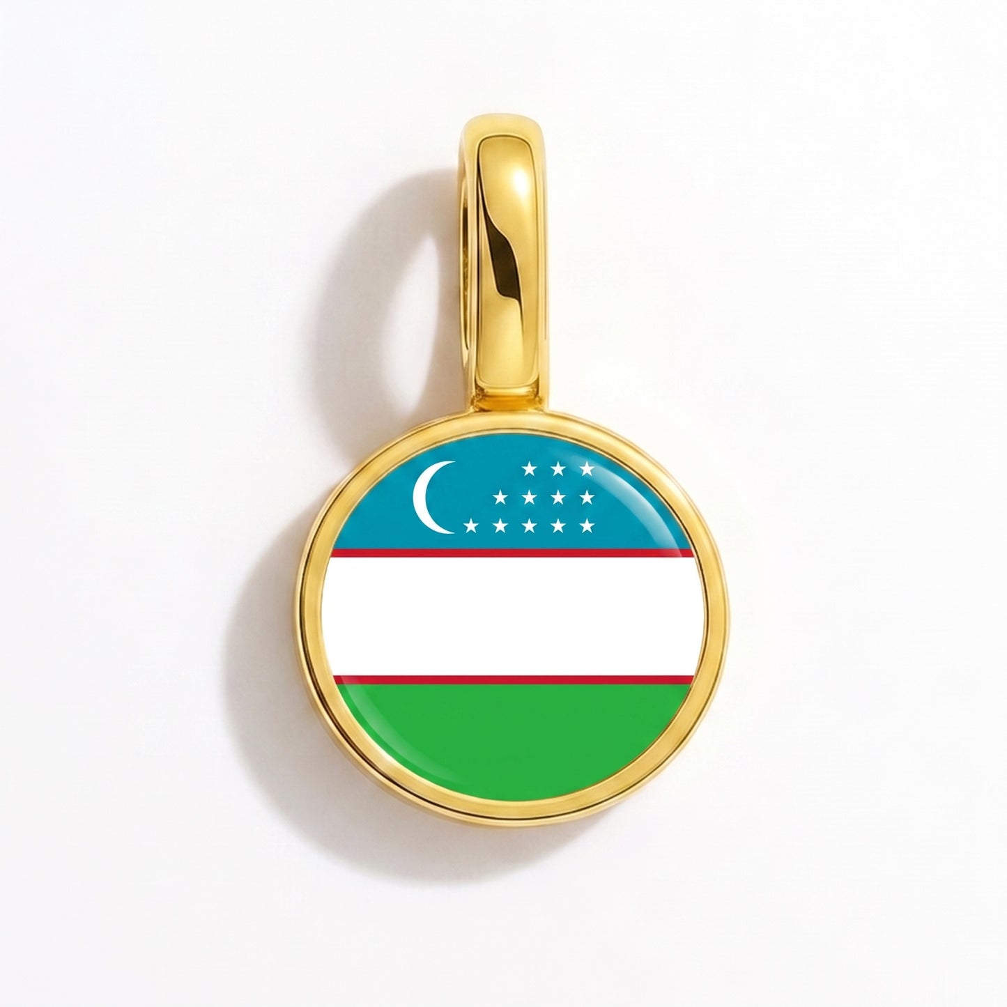 Charm vlag Oezbekistan – rond goud