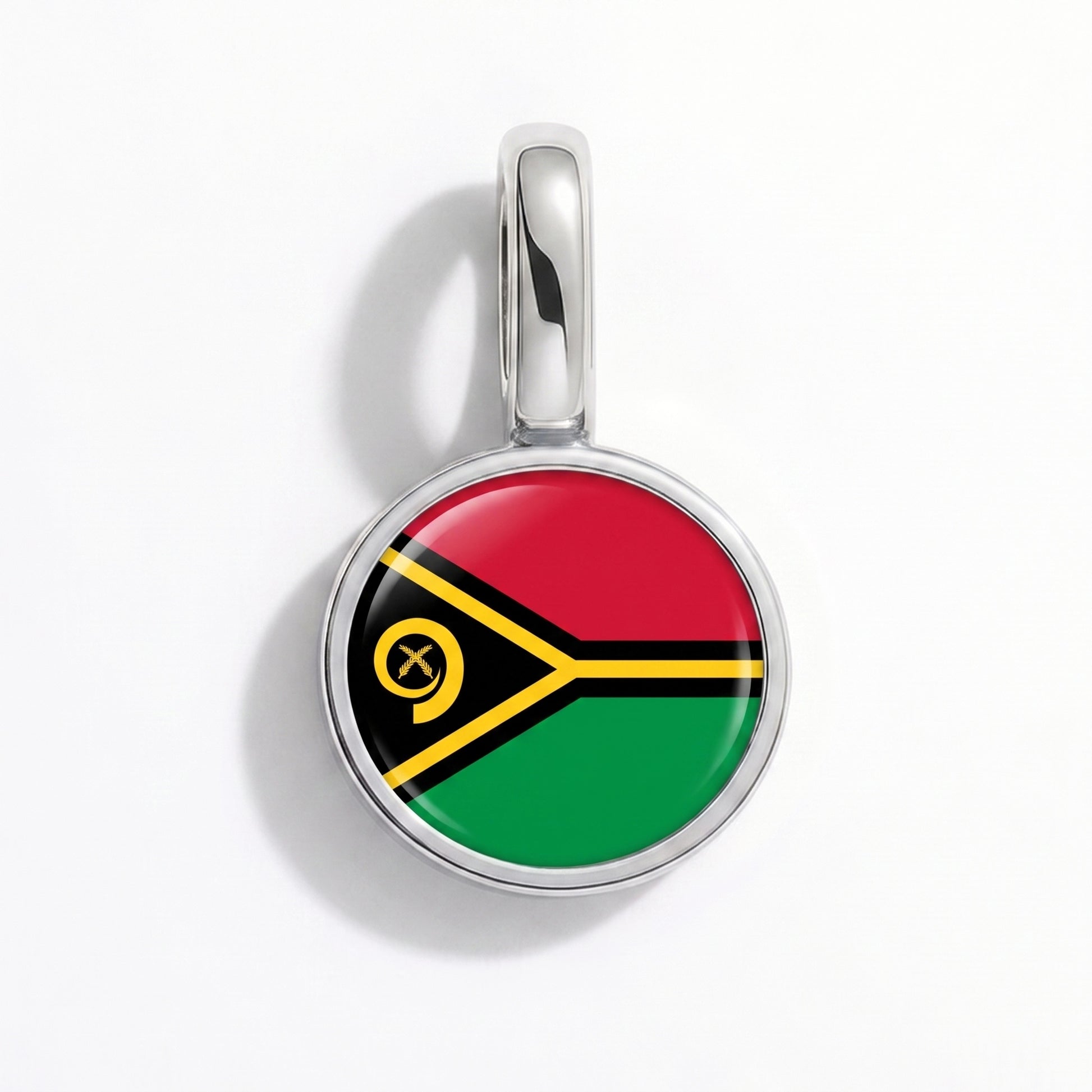 Charm vlag Vanuatu – rond zilver