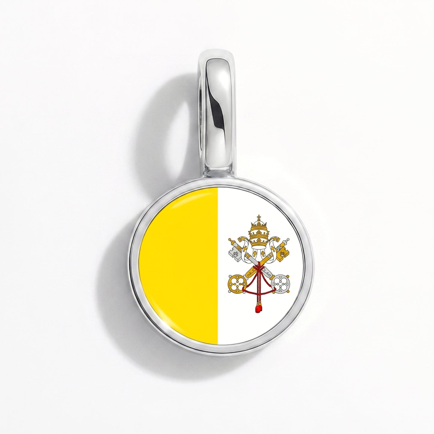 Charm vlag Vaticaanstad – rond zilver