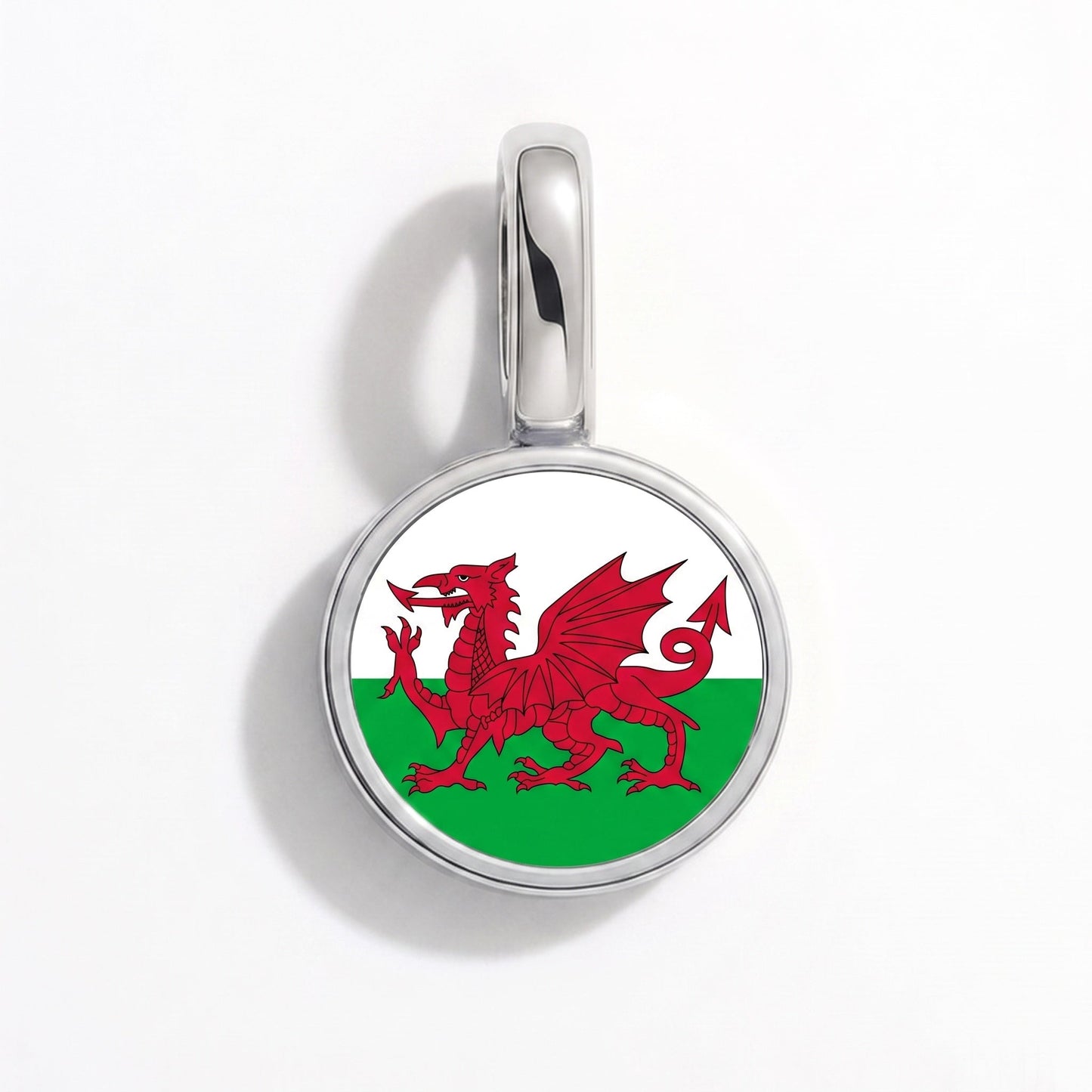 Charm vlag Wales – rechthoekig zilver