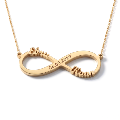 Oneindige liefde ketting met gravure