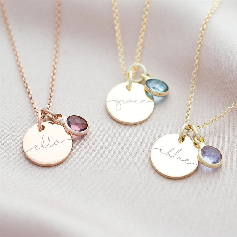 Gepersonaliseerde naamketting met geboortesteen