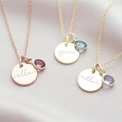 Gepersonaliseerde naamketting met geboortesteen