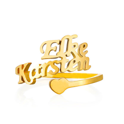 Gepersonaliseerde naamring met 2 namen voor koppels/BFF's