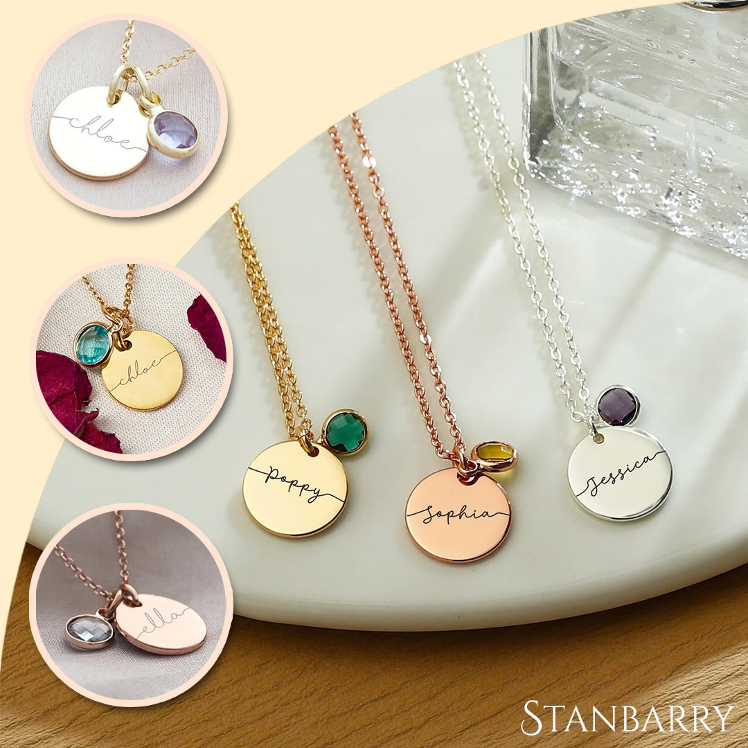 Gepersonaliseerde naamketting met geboortesteen
