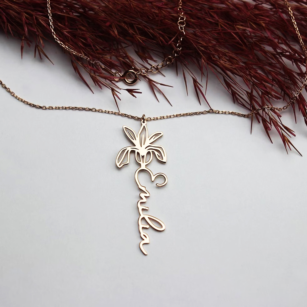 Geboorte Bloemen Naamketting