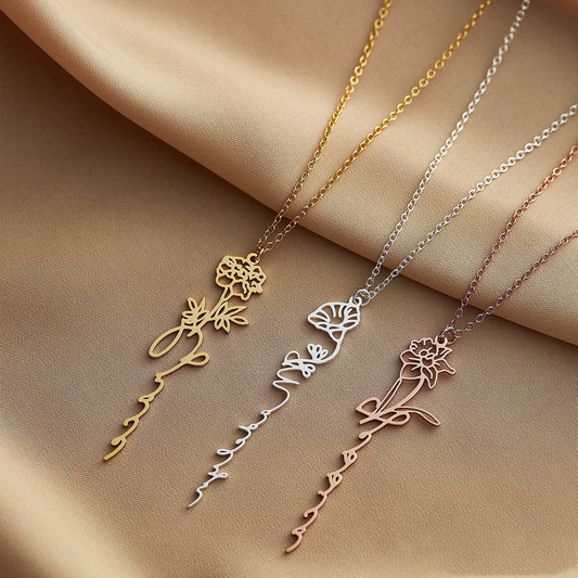 Geboorte Bloemen Naamketting