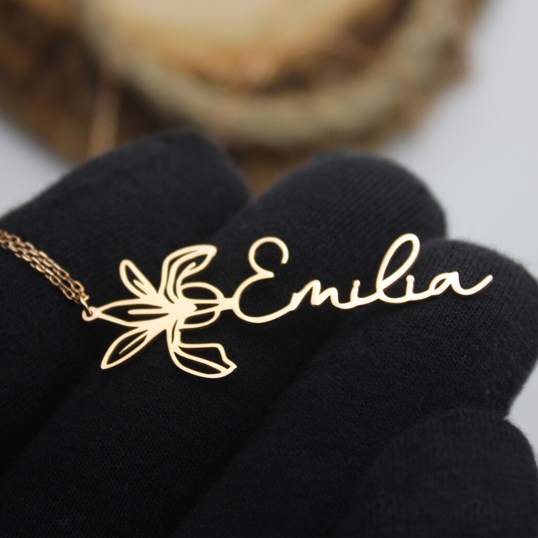 Geboorte Bloemen Naamketting