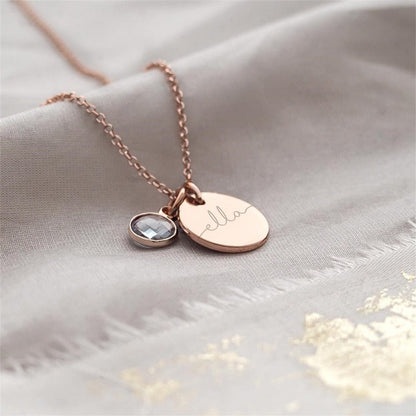 Gepersonaliseerde naamketting met geboortesteen