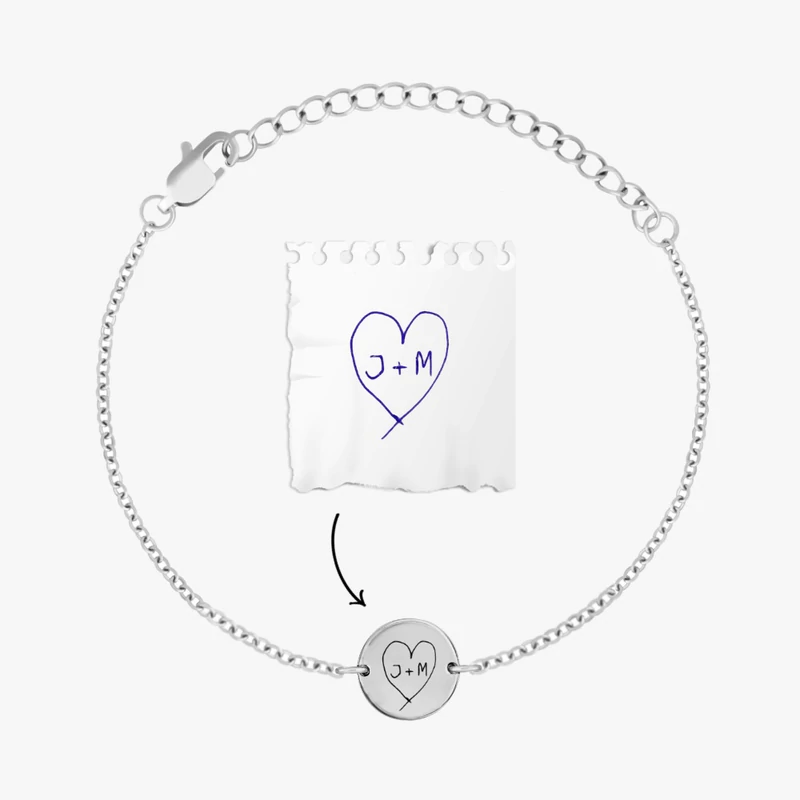 Gepersonaliseerde armband met je eigen handschrift/tekening