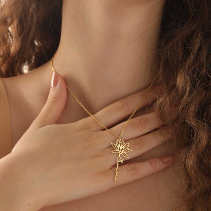Geboorte Bloemen Naamketting