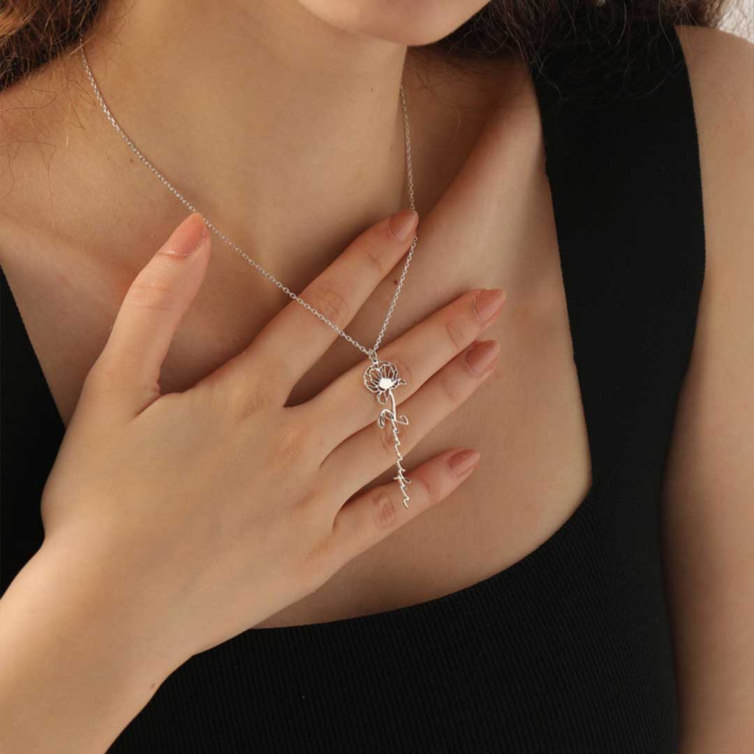Geboorte Bloemen Naamketting